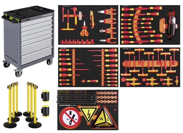 Servante d'atelier VDE B117, 98 pcs,y compris le matériel d