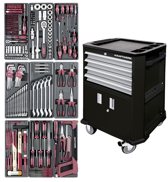 Servante d'atelier P206 noir, 286 pcs.