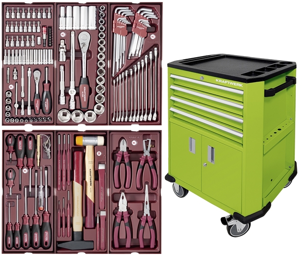 Servante d'atelier P206, verte, 150 pcs.