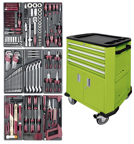 Servante d'atelier P206 vert, 286 pcs.