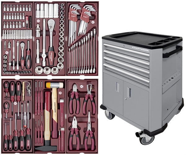 Servante d'atelier P206, grise, 150 pcs.