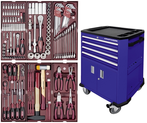 Servante d'atelier P206, bleue, 150 pcs.