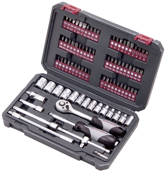 """Jeu de douilles universel, 1/4"""", 82 pcs."""
