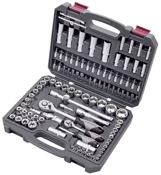 """Coffret de doulles, Basic, 1/4""""+1/2"""", 105 pcs."""""""""
