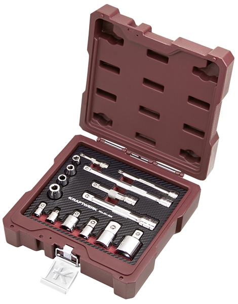 """Coffret des accessoires de douilles, 1/4""""+3/8""""+1/2"""""
