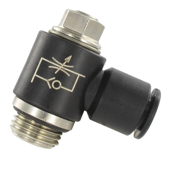 Régulateur débit unidirect.BSP cylindrique admis.