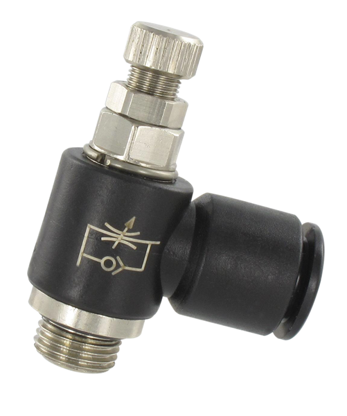Régulateur débit unidirect.BSP cylindrique échap.