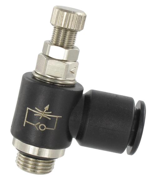 Régulateur débit unidirect.BSP cylindrique admis.
