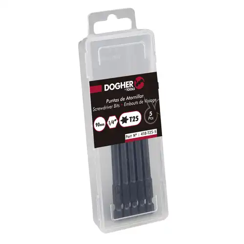 BOITE 5 EMBOUT DE VISSAGE S2 TORX 90MM