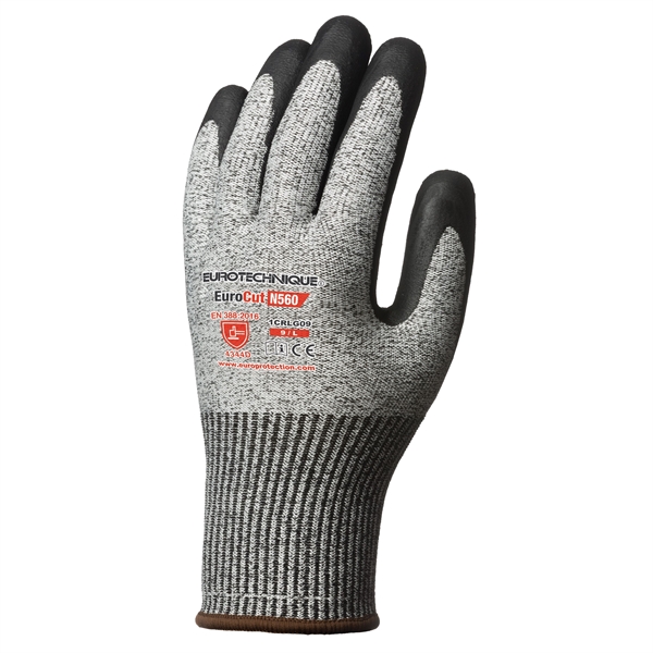 Gants EUROCUT N560 cut D. HPPE J13 paume enduite nitrile noir