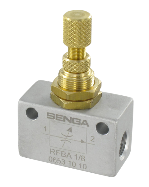 Régulateur débit en ligne bidirect.taraudage axial
