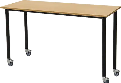 TABLE BERMUDES Mélaminé chant ABS  - 130 x 50 cm acec roulettes