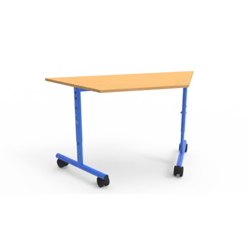 TABLE BERMUDES stratifié chant ABS - Trapèze avec roulettes
