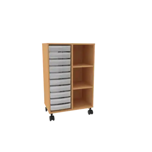 BLOC DE RANGEMENT sur roulettes - H100 cm 1 colonne bac