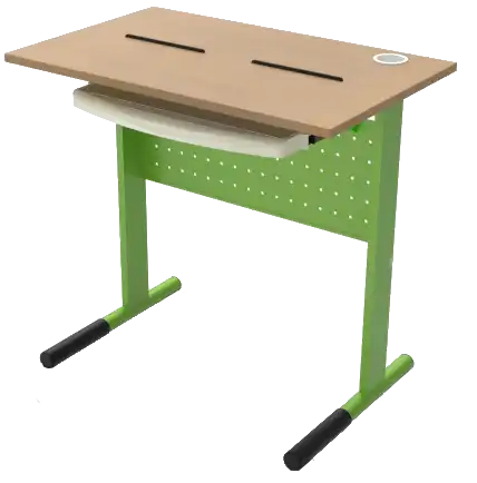 TABLE INFORMATIQUE mélaminé chant ABS - 80 x 50 cm sur roulettes