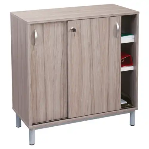 ARMOIRE BASSE 2 portes coulissantes - L85 cm sur piètement