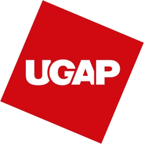 Logo de l'UGAP, centrale d'achat public proposant l'offre SDM 4R de mobilier scolaire issu du réemploi