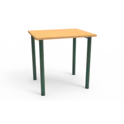 TABLE BERMUDES plateau mélaminé chant ABS - 60 x 50 cm  - Hauteur 59 cm - Tube vert