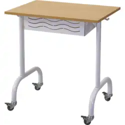 TABLE SCOLAIRE AXEL stratifié chant alésé - 70 x 50 cm  avec casier et roulettes
