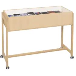 BAC ALBUM BOIS  POUR RANGEMENT CD L125 P50 à roulettes