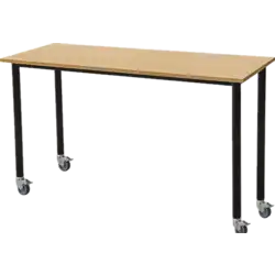 TABLE BERMUDES Mélaminé chant ABS  - 130 x 50 cm acec roulettes