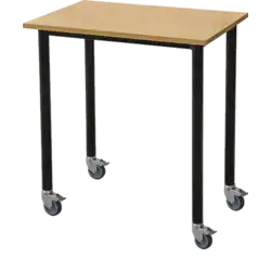 TABLE BERMUDES stratifié chant alèse bois - 70 x 50 cm avec roulettes