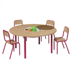 TABLE A SABLE stratifié chant ABS - Ø120 cm
