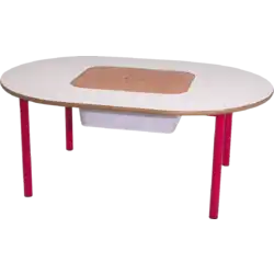 TABLE A SABLE mélaminé chant ABS - 130 x 90 cm