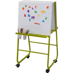 CHEVALET A PEINTURE surface émaillée - L54 cm sur roulettes