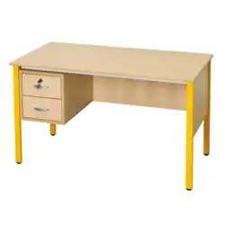 BUREAU TUBE CARRE 2 tiroirs à gauche - 130 x 65 cm stratifié