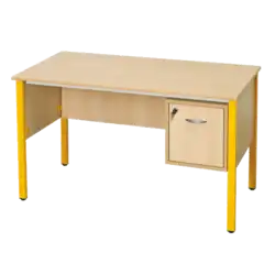 BUREAU TUBE CARRE Armoirette à droite - 130 x 65 cm mélaminé
