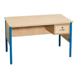 BUREAU TUBE ROND 1 tiroir à droite - 130 x 65 cm mélaminé