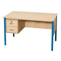 BUREAU TUBE ROND 2 tiroirs à gauche - 130 x 65 cm mélaminé