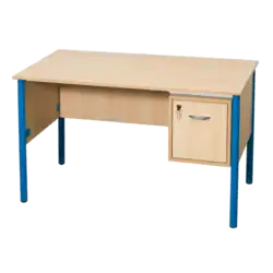 BUREAU TUBE ROND Armoirette à droite - 130 x 65 cm mélaminé