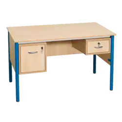 BUREAU TUBE ROND Armoire à gauche et 1 tiroir à droite - 130 x 65 cm mélaminé
