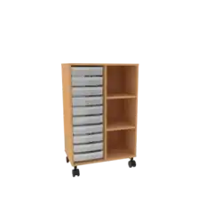 BLOC DE RANGEMENT sur roulettes - H100 cm 1 colonne bac