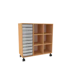 BLOC DE RANGEMENT sur roulettes - H100 cm 1 colonne bac