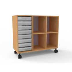 BLOC DE RANGEMENT sur roulettes - H81 cm 1 colonne bac