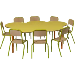 TABLE FLEUR mélaminé chant ABS - 160 x 120 cm