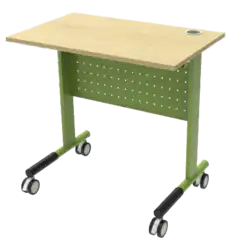 TABLE INFORMATIQUE mélaminé chant ABS - 80 x 50 cm sur roulettes