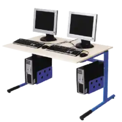 TABLE INFORMATIQUE mélaminé chant ABS - 120 x 80 cm support unité centrale