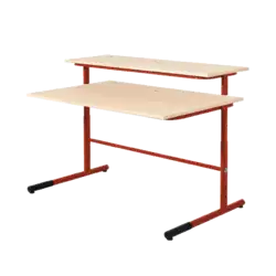 TABLE INFORMATIQUE REGLABLE mélaminé chant ABS - 120 x 80 cm avec tablette porte écran