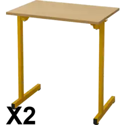 LOT DE 2 TABLES HIMALAYA DEMONTABLE stratifié chant alésé - 1 place 70 x 50 cm