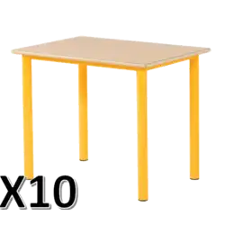 LOT DE 10 TABLES BERMUDES mélaminé chant ABS - 70 x 50 cm