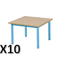 LOT DE 10 TABLES SCOLAIRE BERMUDES mélaminé chant ABS - 60 x 40 cm