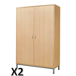 LOT DE 2 ARMOIRE BP 2 portes battantes  - L120 cm