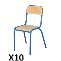 LOT DE 10 CHAISES SCOLAIRE SE 4 pieds