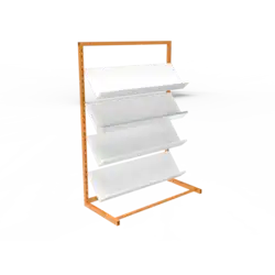 RAYONNAGE LYON piètement métallique - L105 cm 4 tablettes inclinées