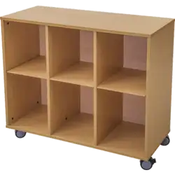 MEUBLE BAS DE RANGEMENT 6 cases - sur roulettes