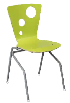 CHAISE OXYGENE 4 pieds appui sur table - empilable coque stratifié 2 faces - embout insonorisant